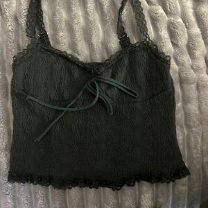 Dark green edikited tank XS